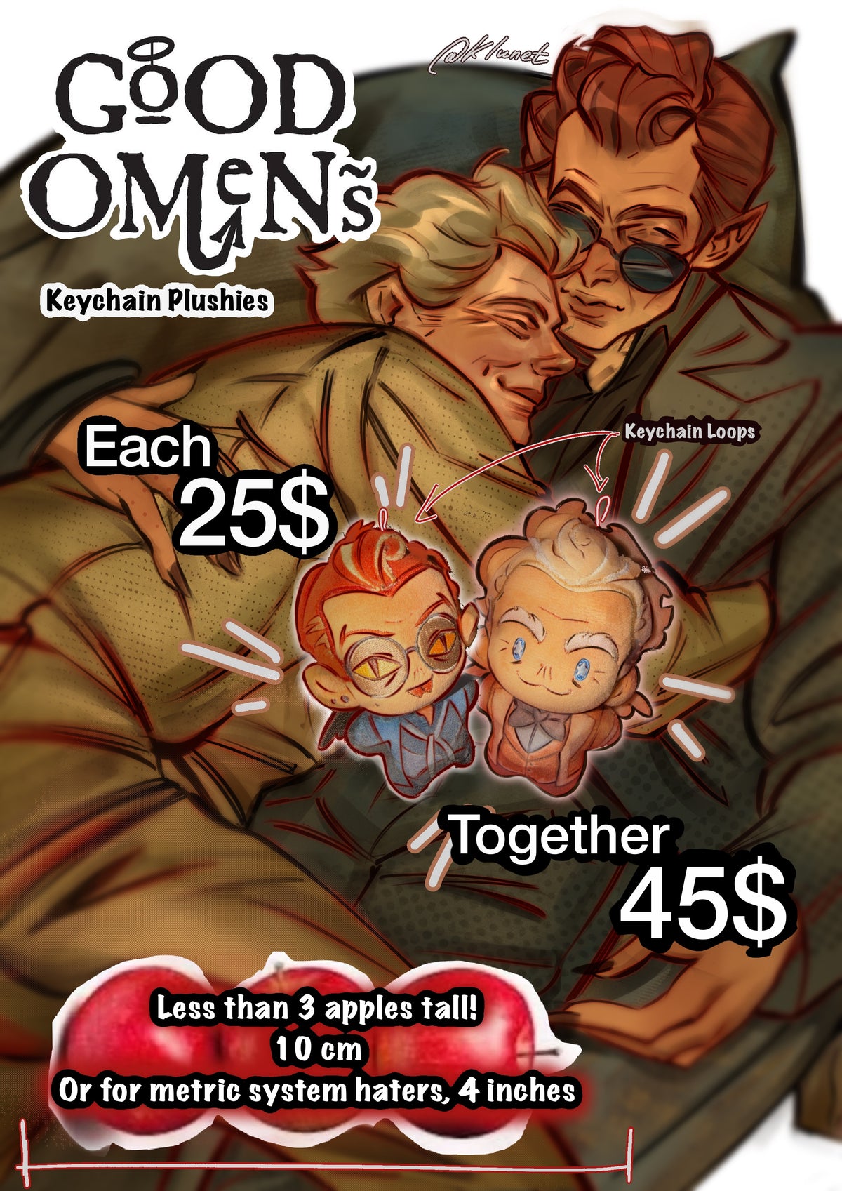 good omens ineffable husbands 10cm plushie