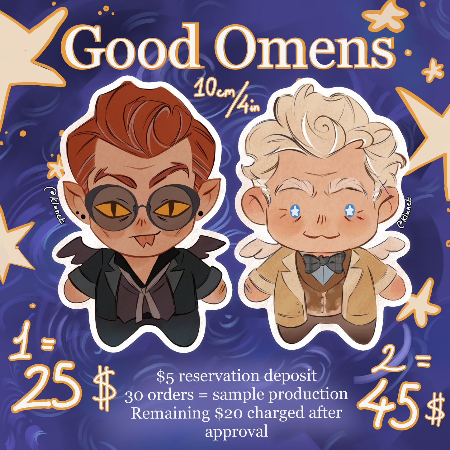 Good Omens Ineffable Husbands 10cm Plushie Crowdfunding
