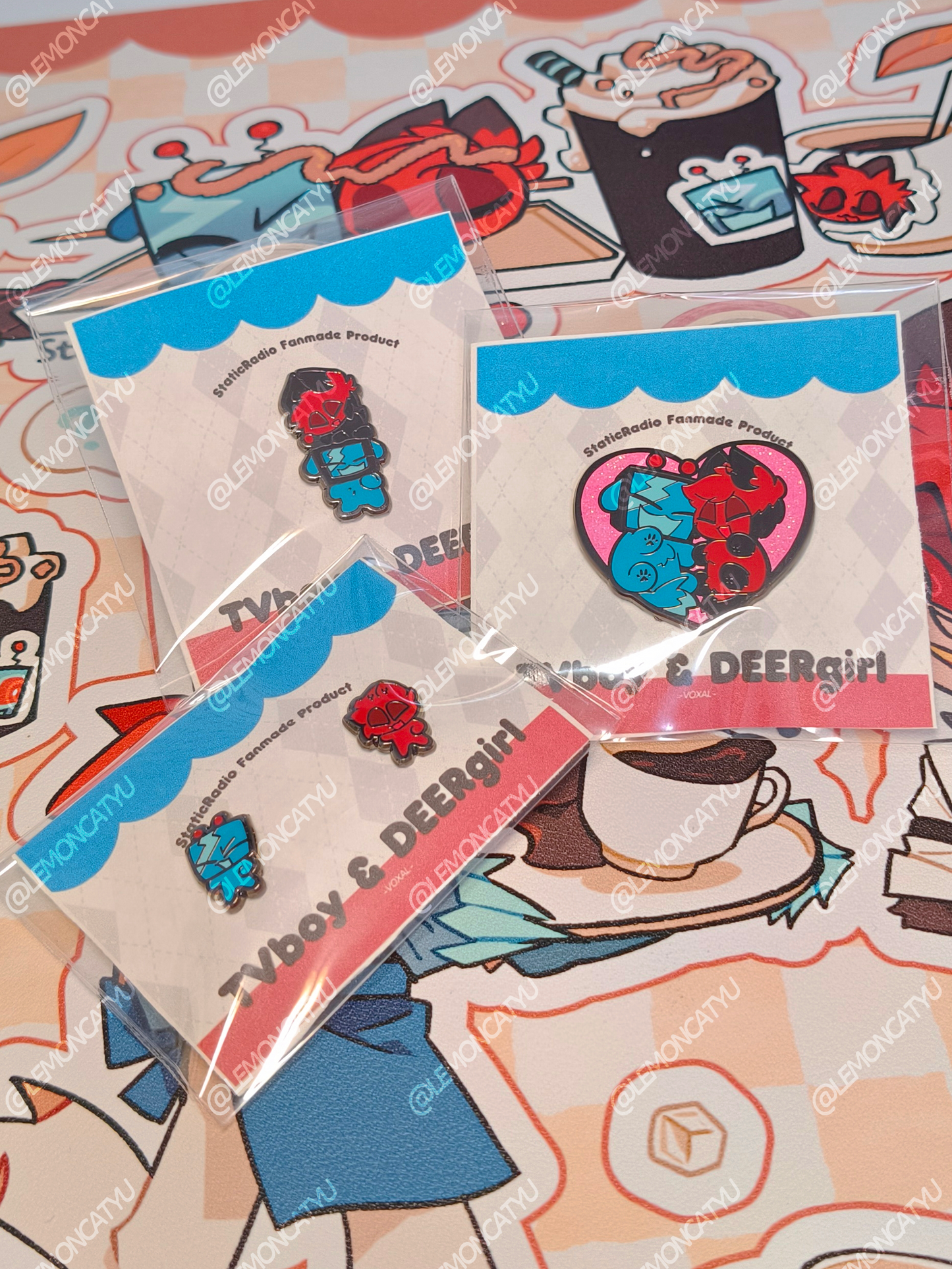 TVboy & DEER girl Pins