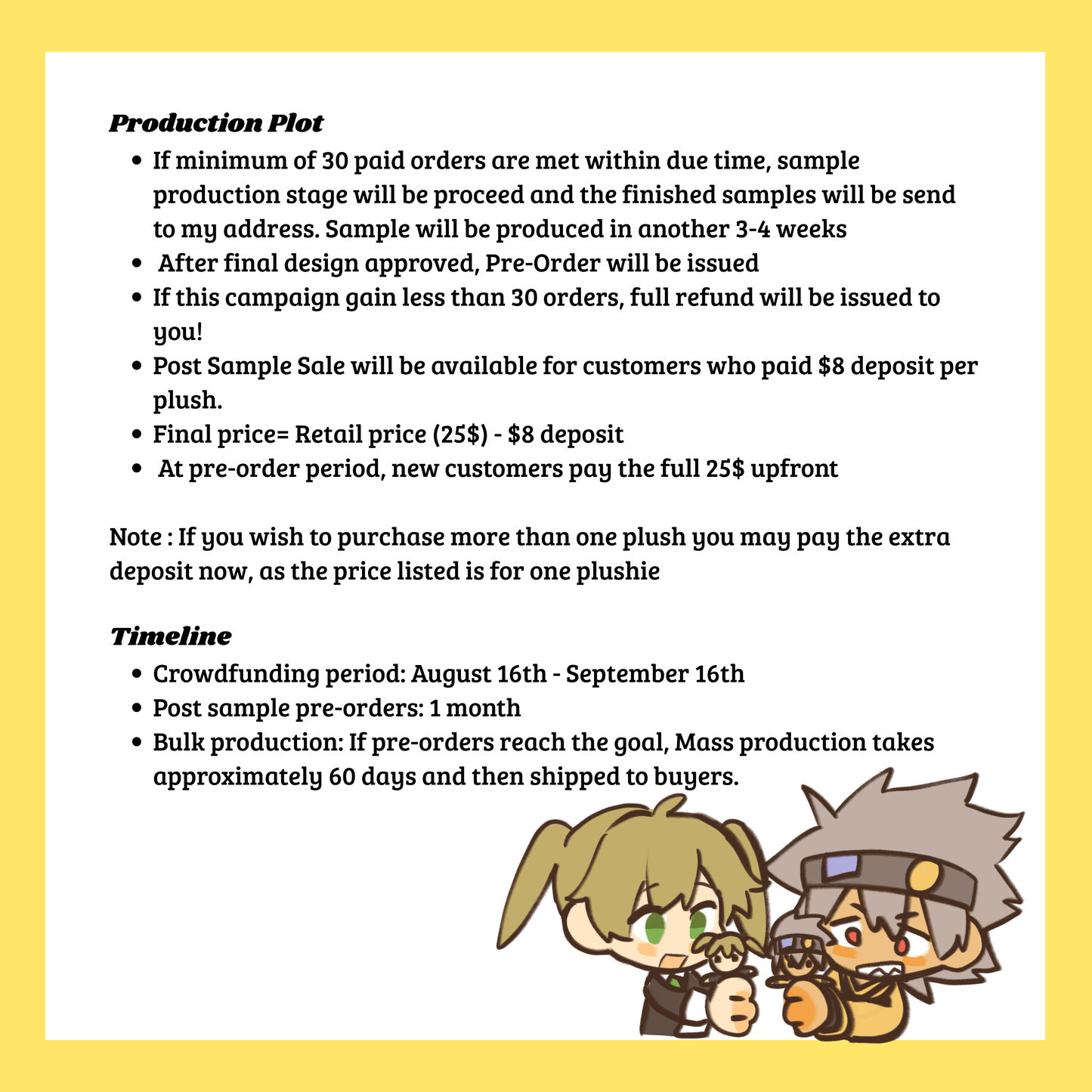 Soul and Maka Plushies Sample Crowdfunding