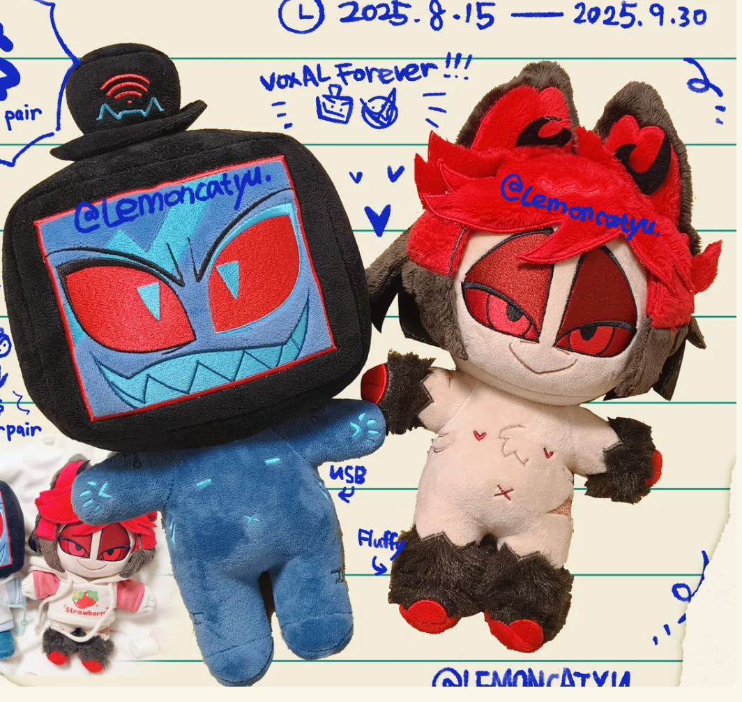 In stock StaticRadio Plushies + Outfits