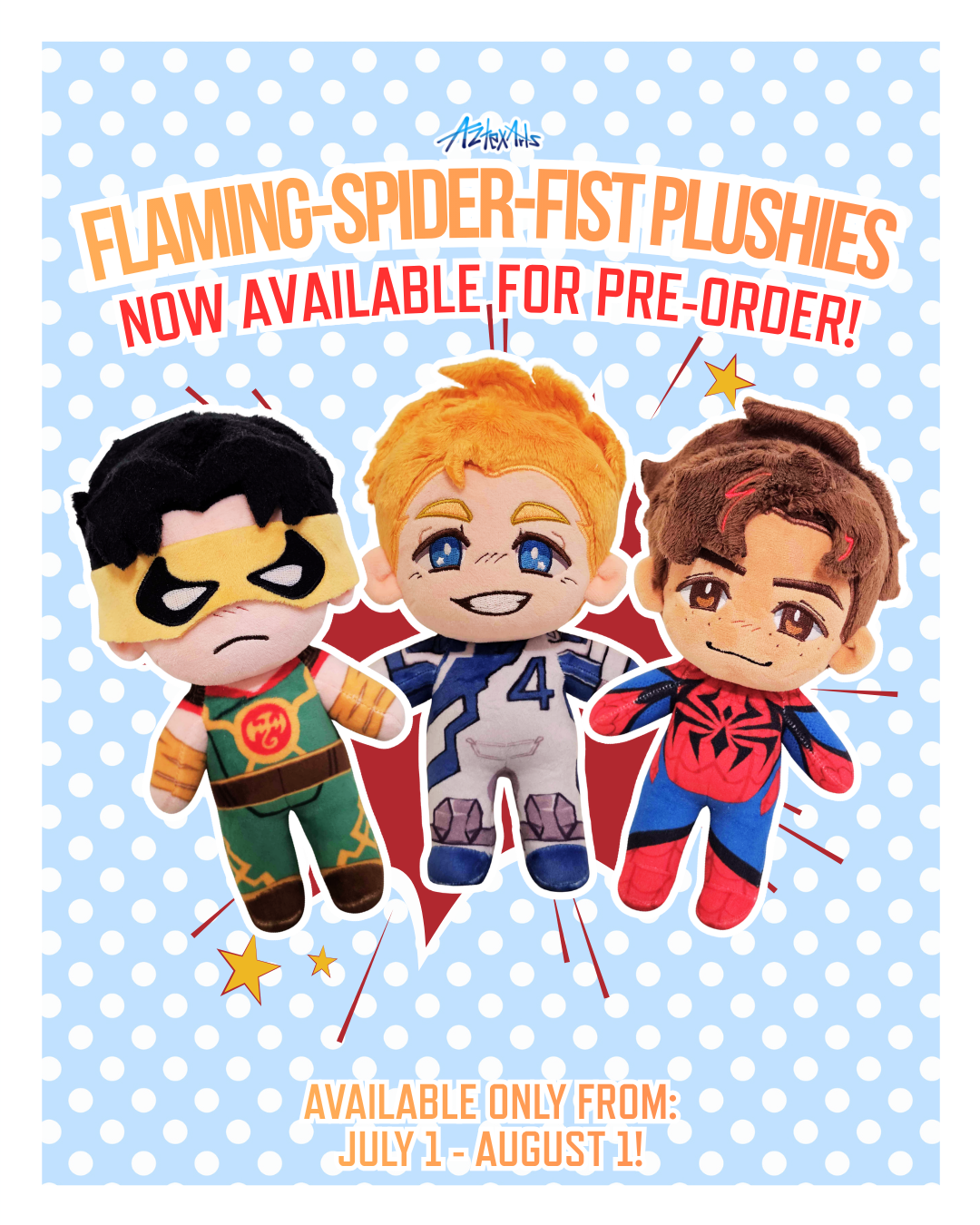 Flaming-Spider-Fist Plushies