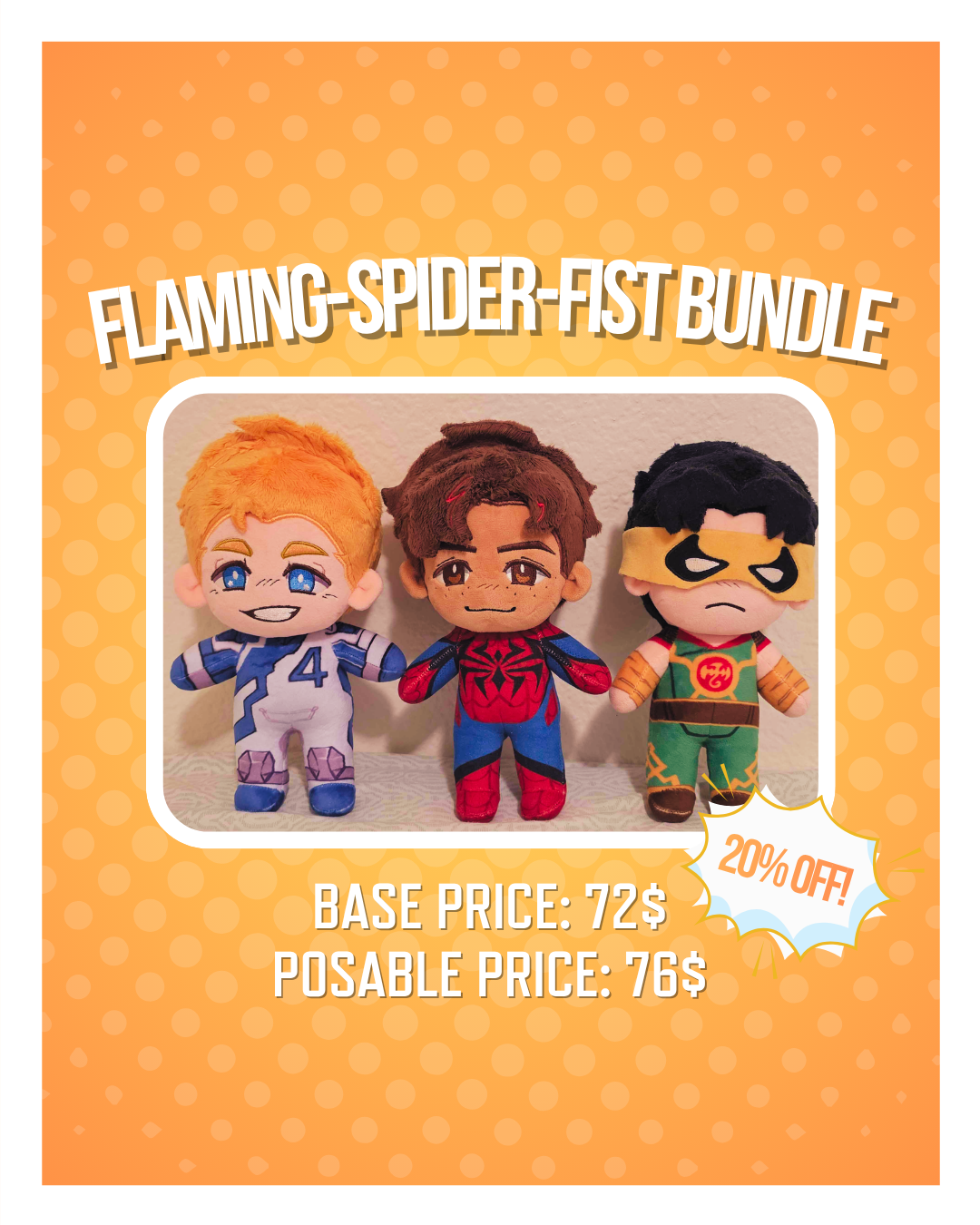Flaming-Spider-Fist Plushies