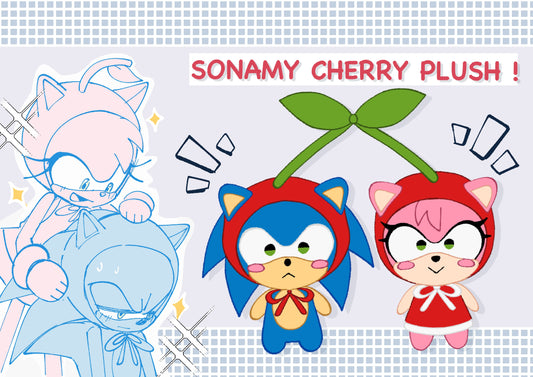 Sonic x Amy cherry plush (do not separate!)