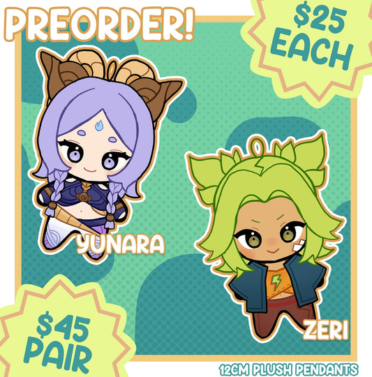 [sample production] Zeri & Yunara Plush Pendants!