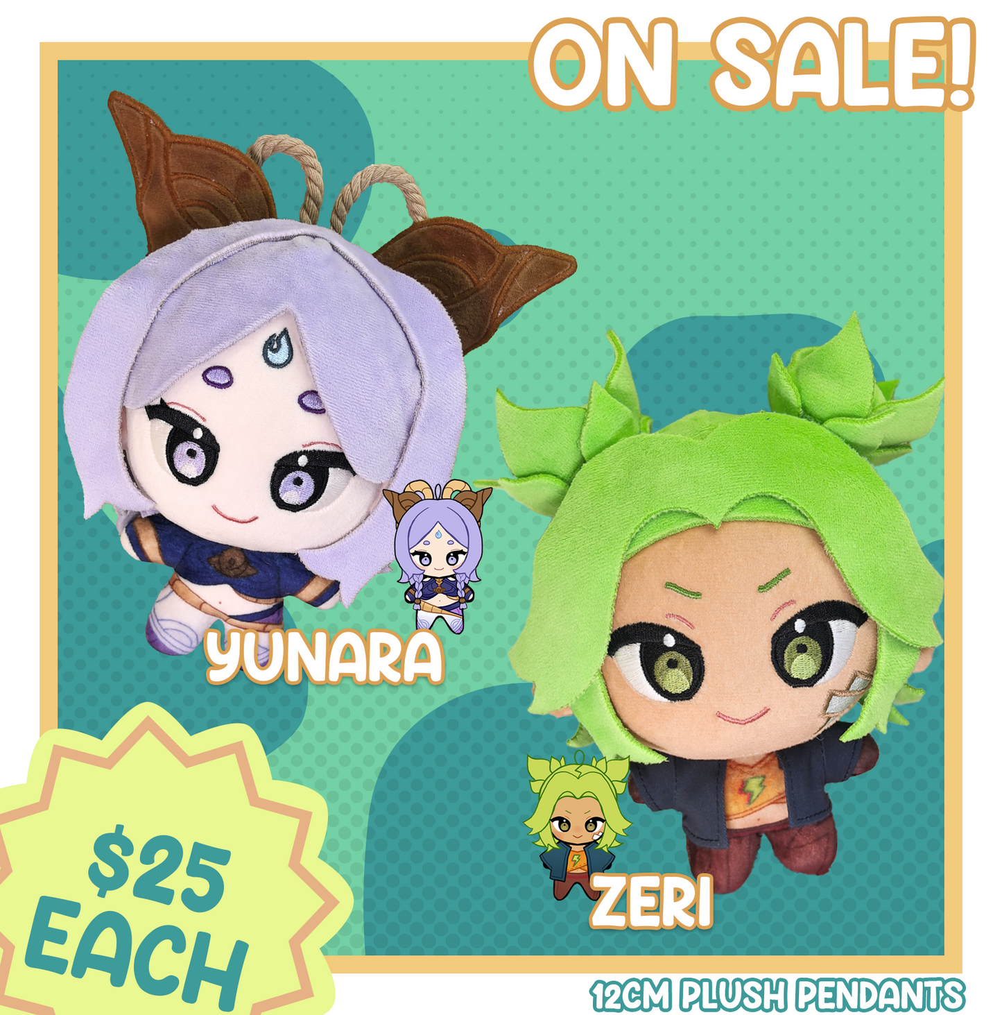 [in production]Zeri and Yunara Plush Pendants