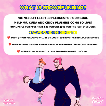 [sample production] My CEO Is Cursed Plushies – Sample Crowdfunding
