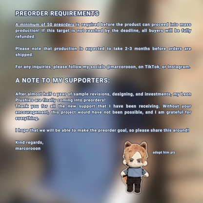 Wolfboy Leon Kennedy Plushie