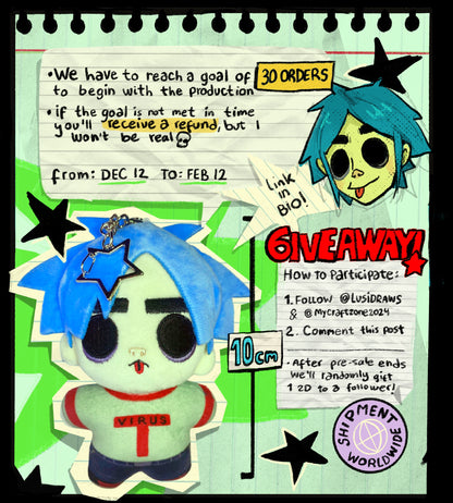 2D Gorillaz Plushie