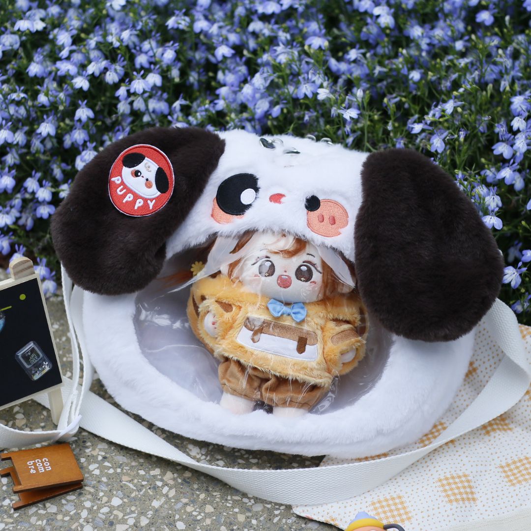 In stock 8" 20cm little white plush bag