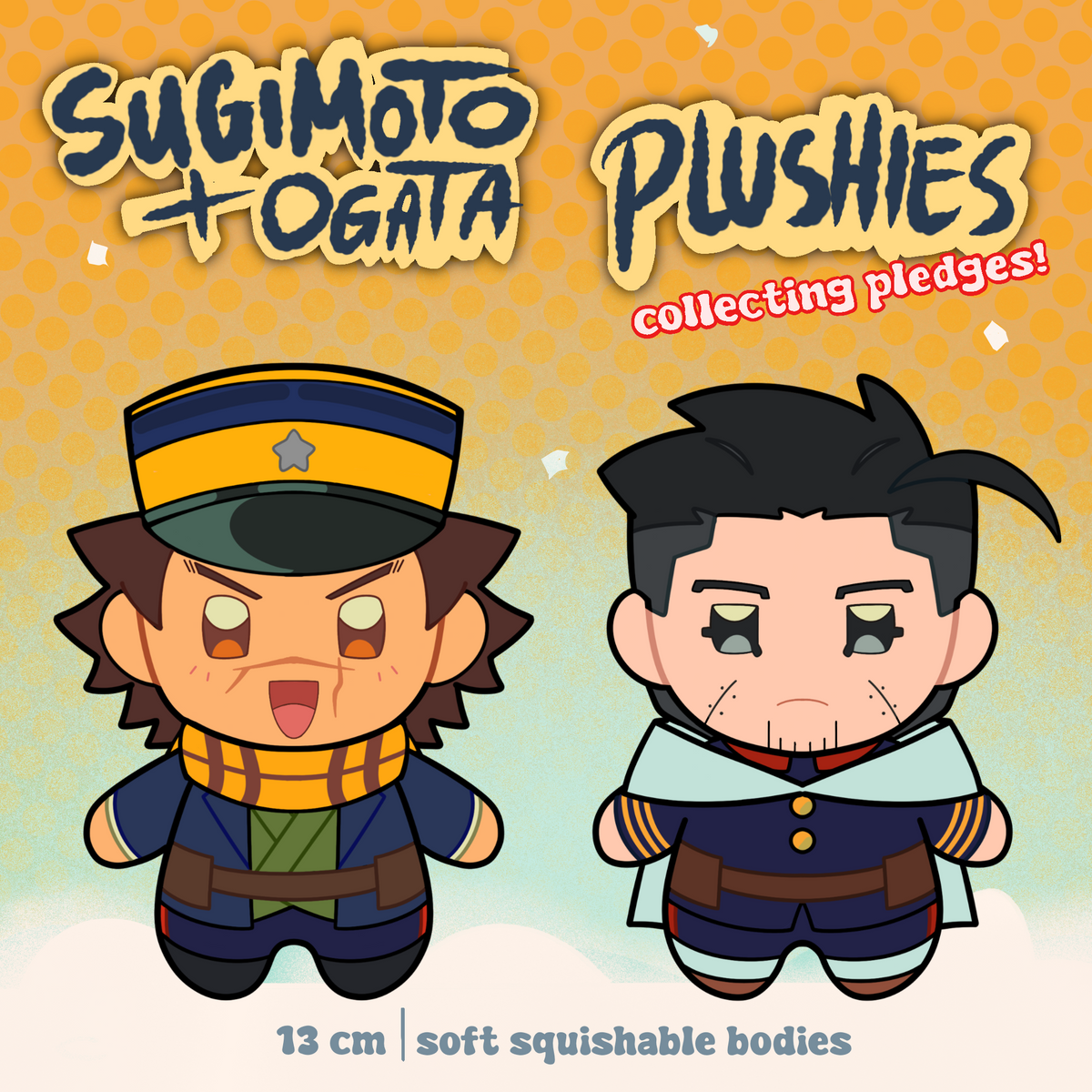 Golden Kamuy Sugimoto and Ogata Plushies Crowdfunding