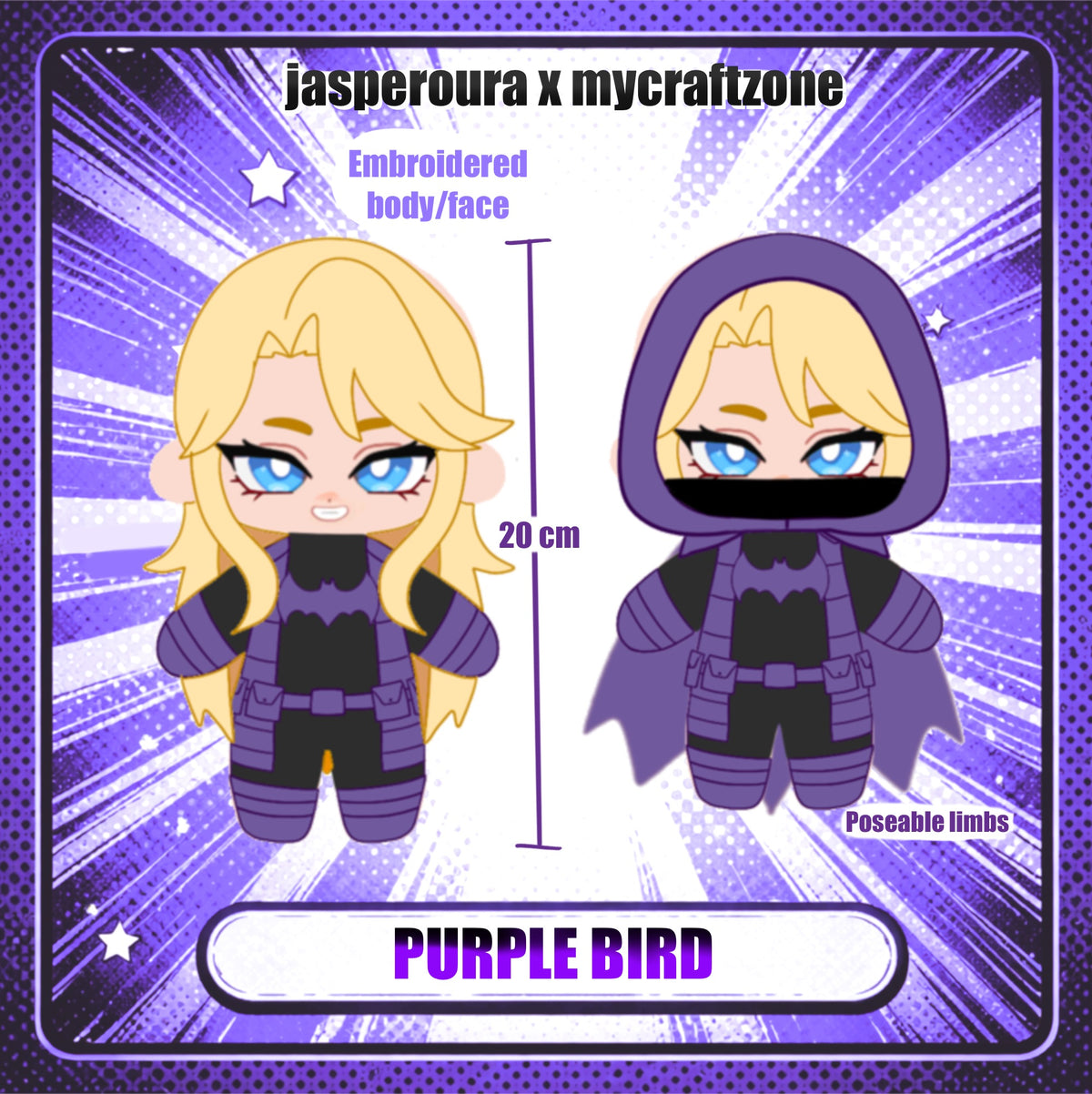 Hero Plushies 3 Purple Bird