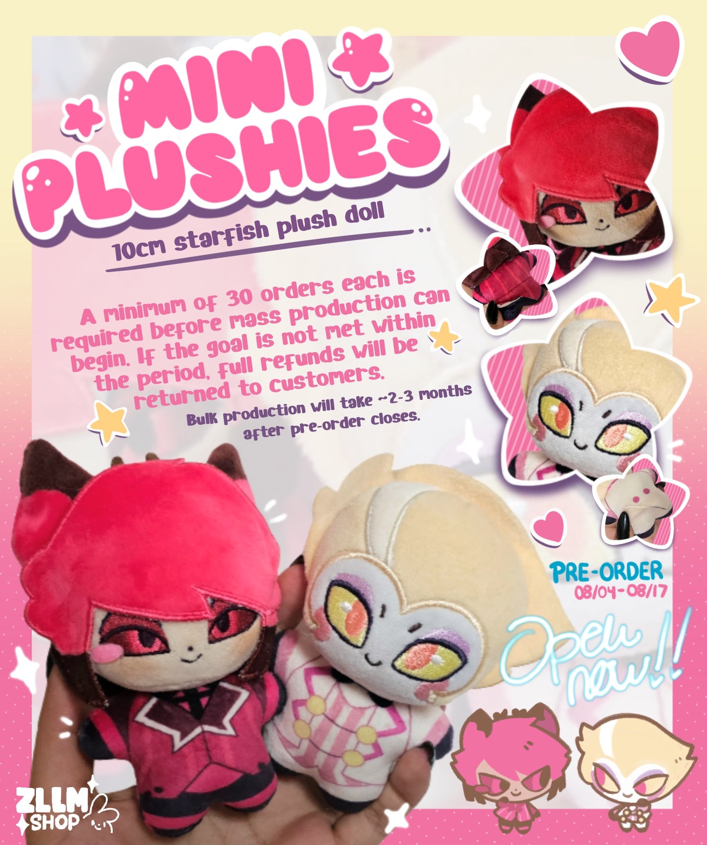 [in production] Alastor & Lucifer Mini Plushies
