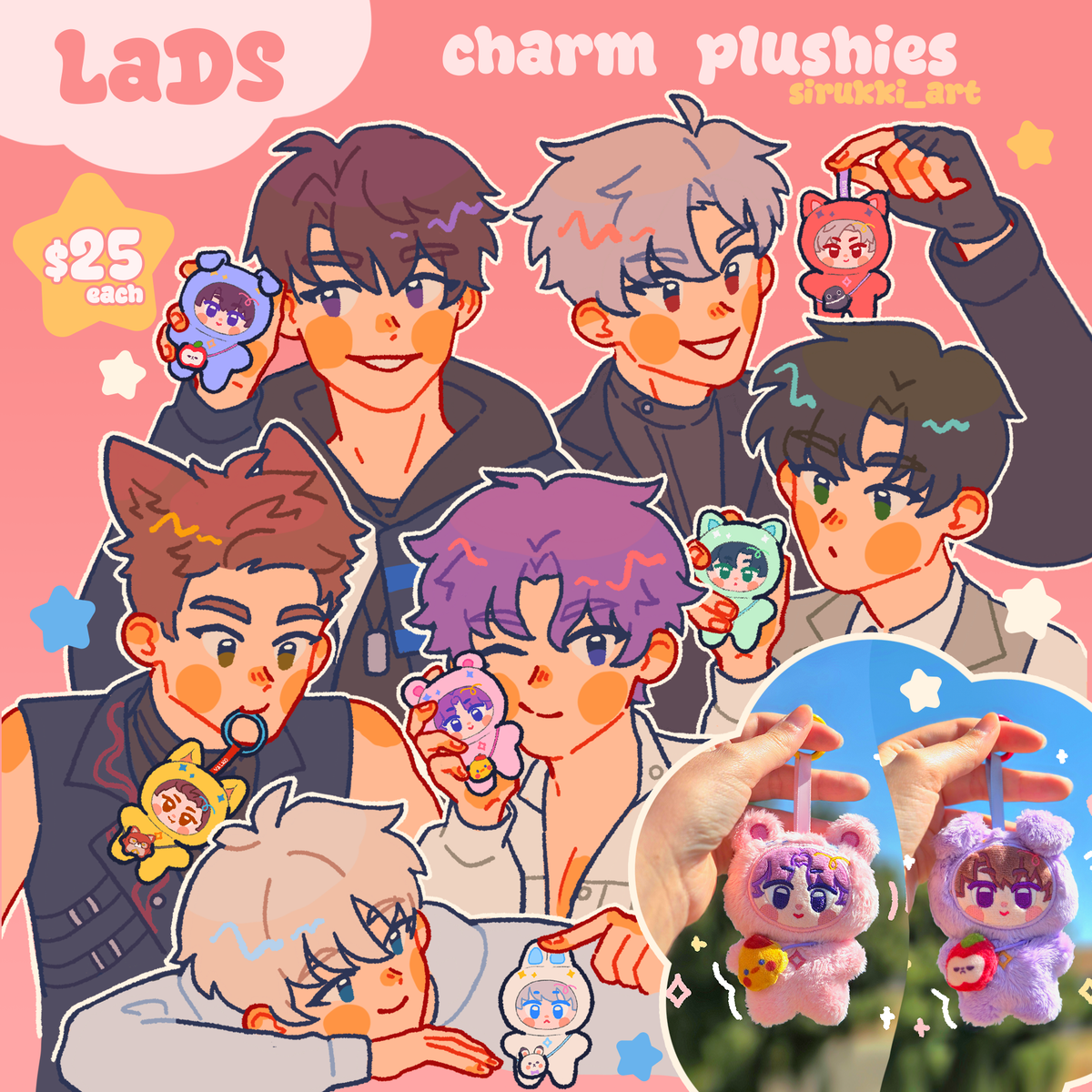 LaDS charm plushies by @sirukki_art