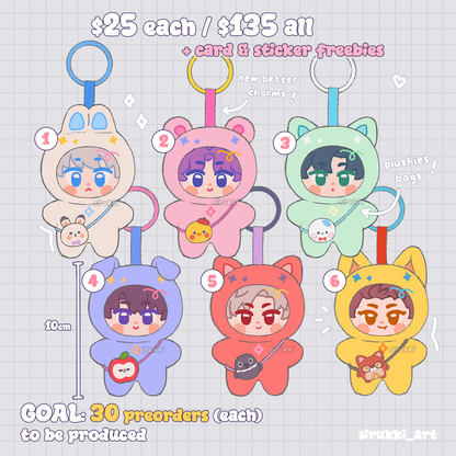 LaDS charm plushies by @sirukki_art