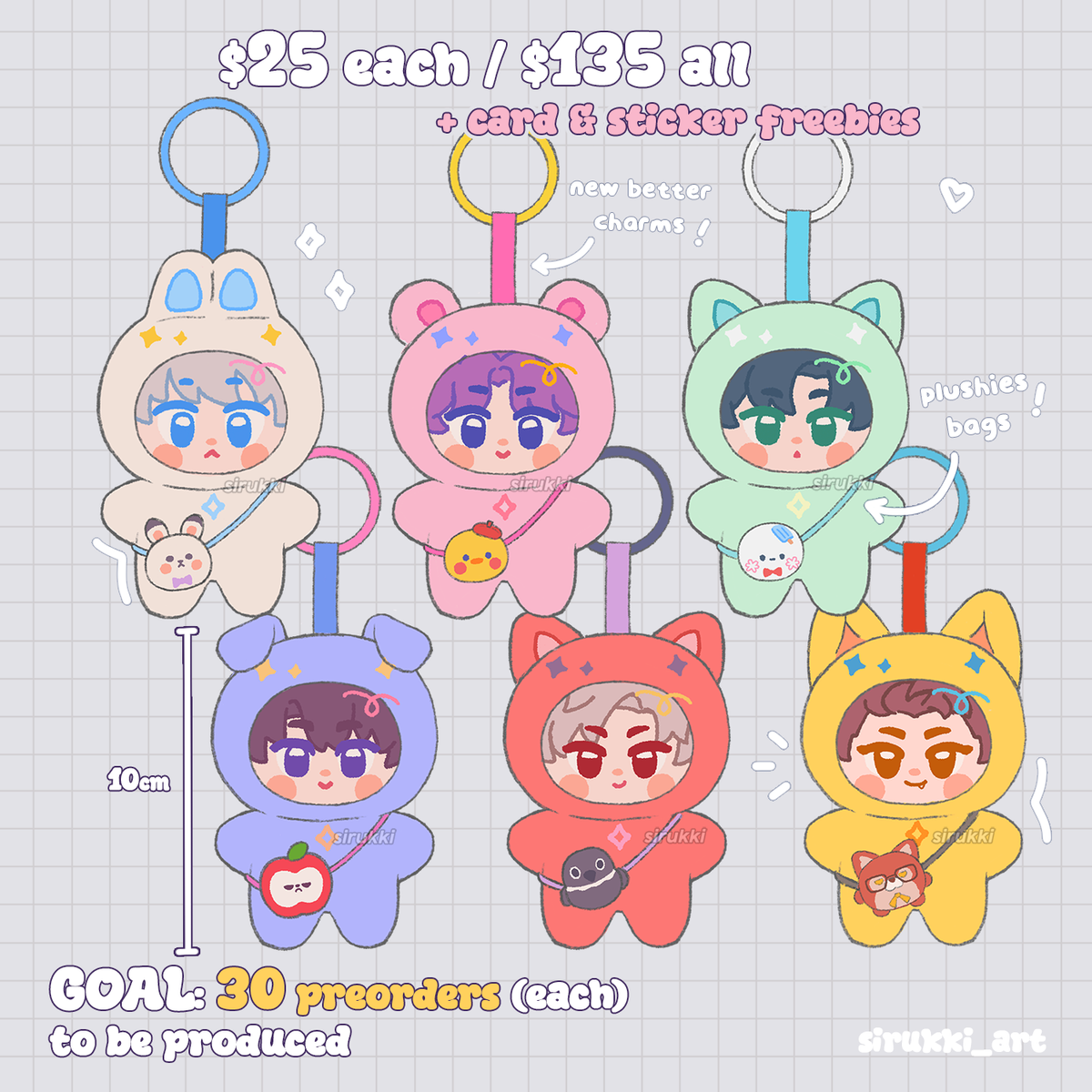 LaDS charm plushies by @sirukki_art