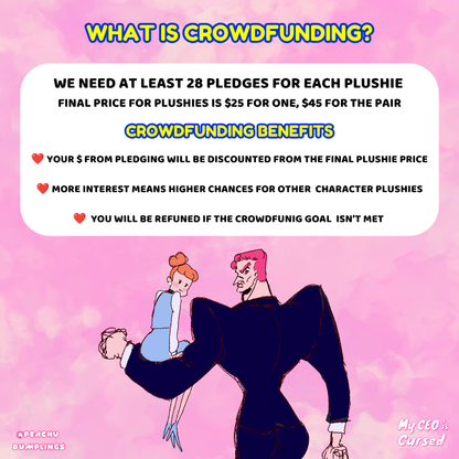 My CEO Is Cursed Plushies – Sample Crowdfunding