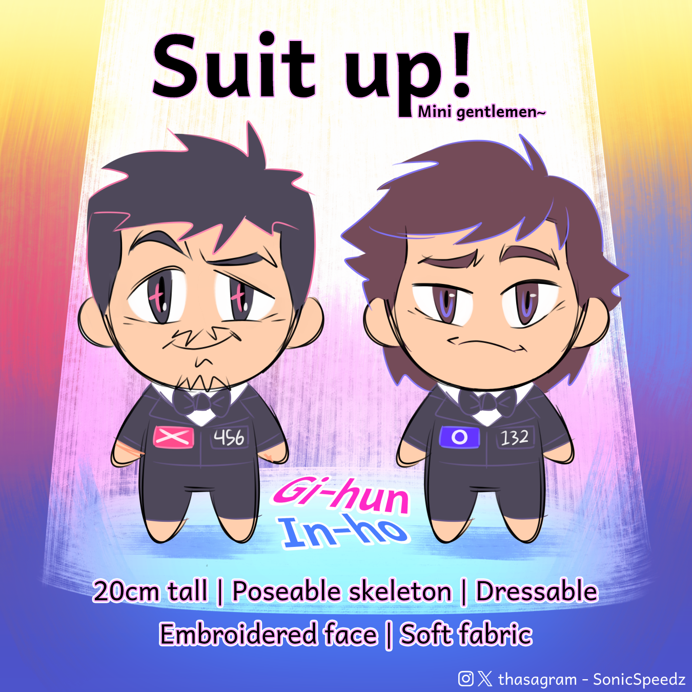 sample-production-[Squid Game] Gi-hun & In-ho Plushie