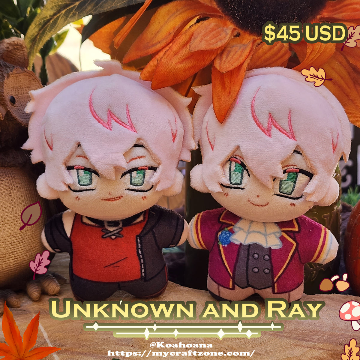 Mystic Messenger plushies Unknown + Ray