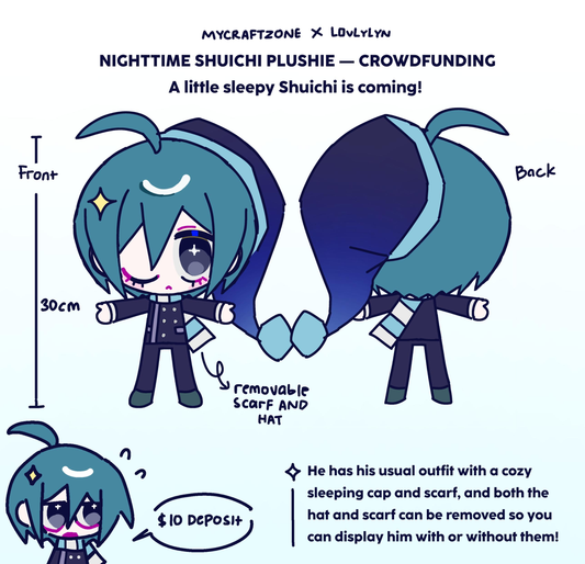 NIGHTTIME SHUICHI PLUSHIE SAMPLE CROWDFUNDING