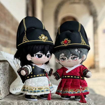 In stock 8" 20cm plush doll clothes: Brocade-clad Guard black hat