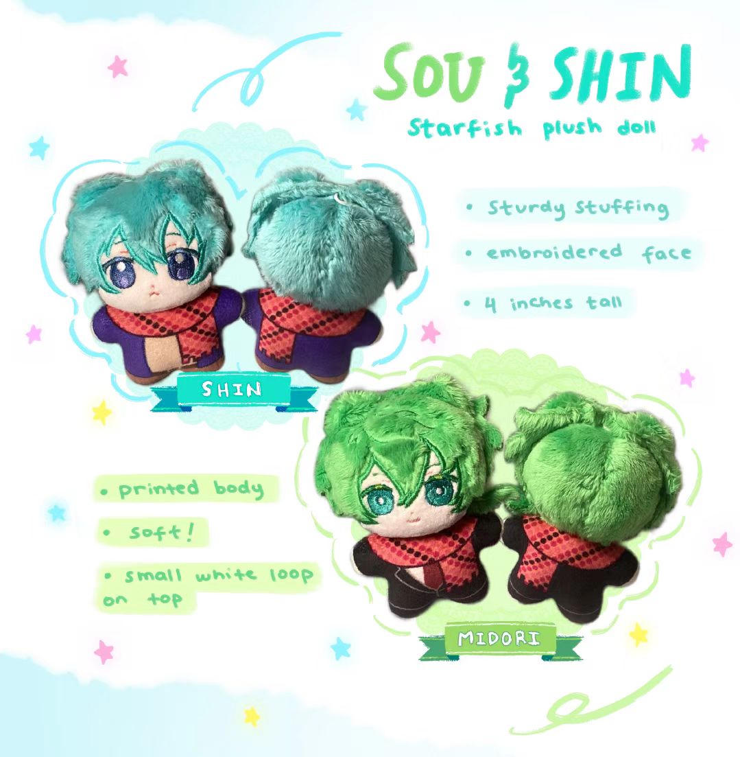 Shin and Midori Plushies