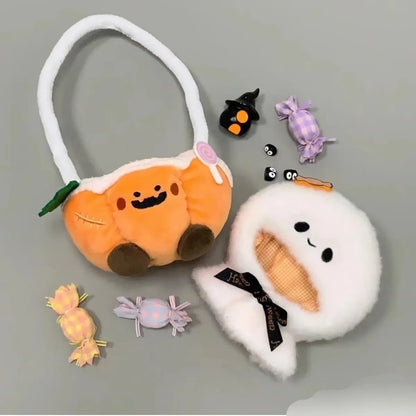 In stock 4" 10cm plush doll clothes: Trick or Treat pumpkin&kid