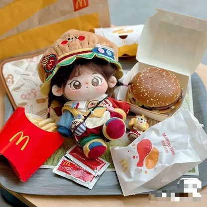 In stock 8" 20cm plush doll clothes: Burger burger