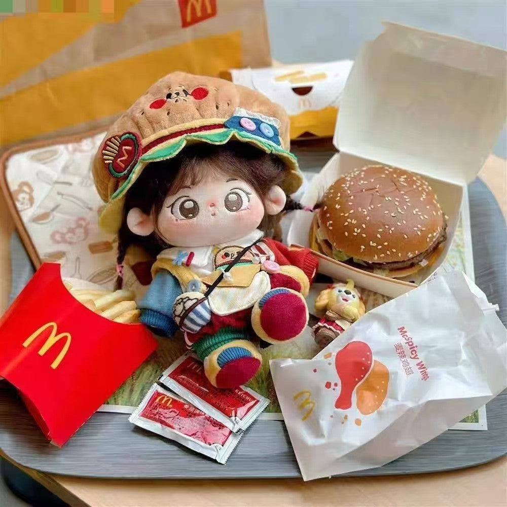 In stock 8" 20cm plush doll clothes: Burger