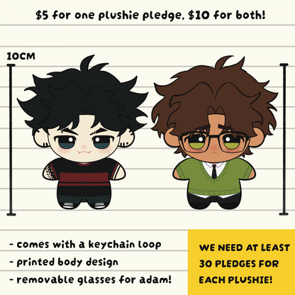 Akio and Adam Plushies Sample Crowdfunding