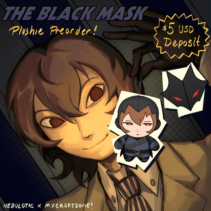 [sample production]Black Mask Akechi Plushie – Sample Crowdfunding