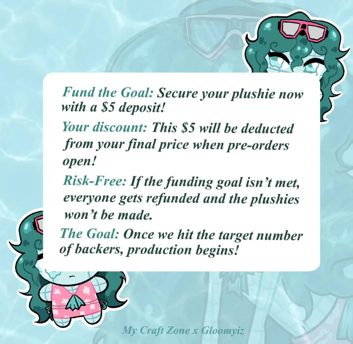 Lynn minal plushie Sample Crowdfunding