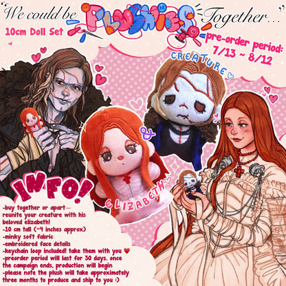Creature & Elizabeth Plushies