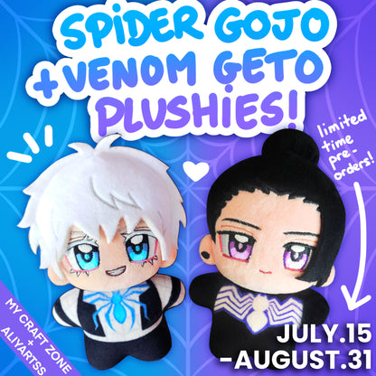 Spider Gojo & Venom Geto plushies
