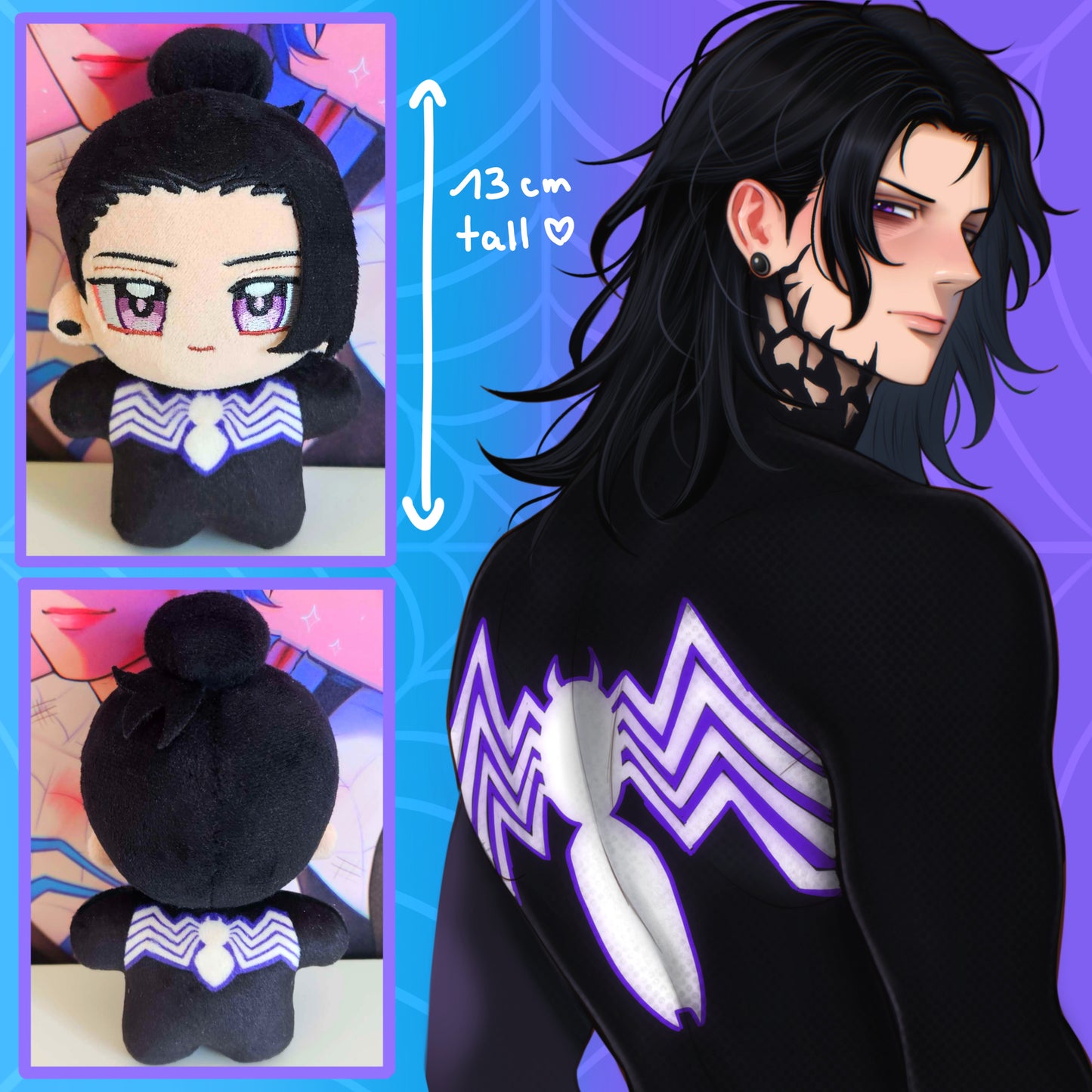 Spider Gojo & Venom Geto plushies