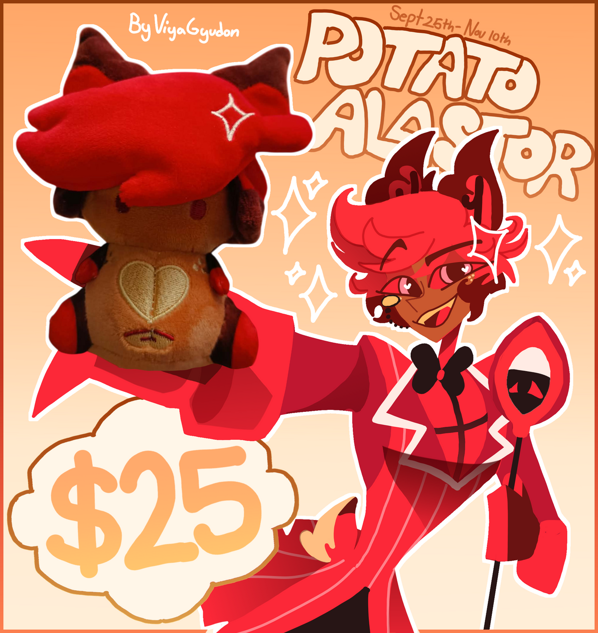 Potato Alastor Plushies (10cm + 40cm)